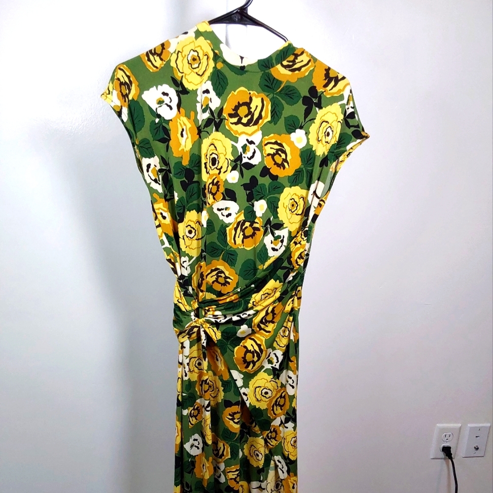 Floral Green and Yellow Dress